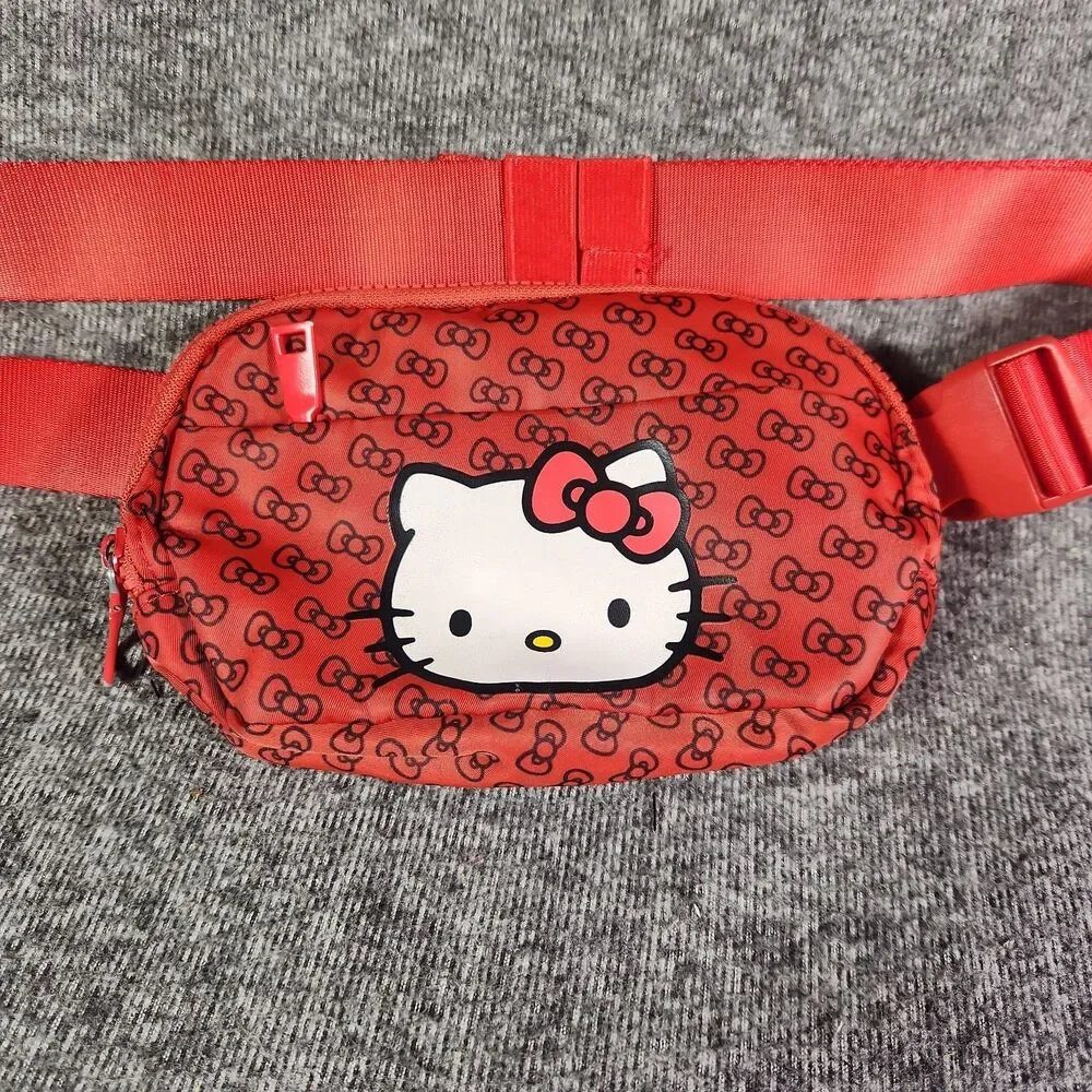 HELLO KITTY Red Fanny Pack Adjustable Belt Strap Zip Closure